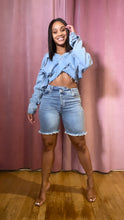 Load image into Gallery viewer, Asymmetric Denim Shorts