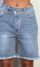 Load image into Gallery viewer, Asymmetric Denim Shorts