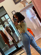 Load image into Gallery viewer, Laced Up Mom Jeans